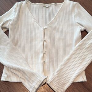 Women's Cream Button-Up Top